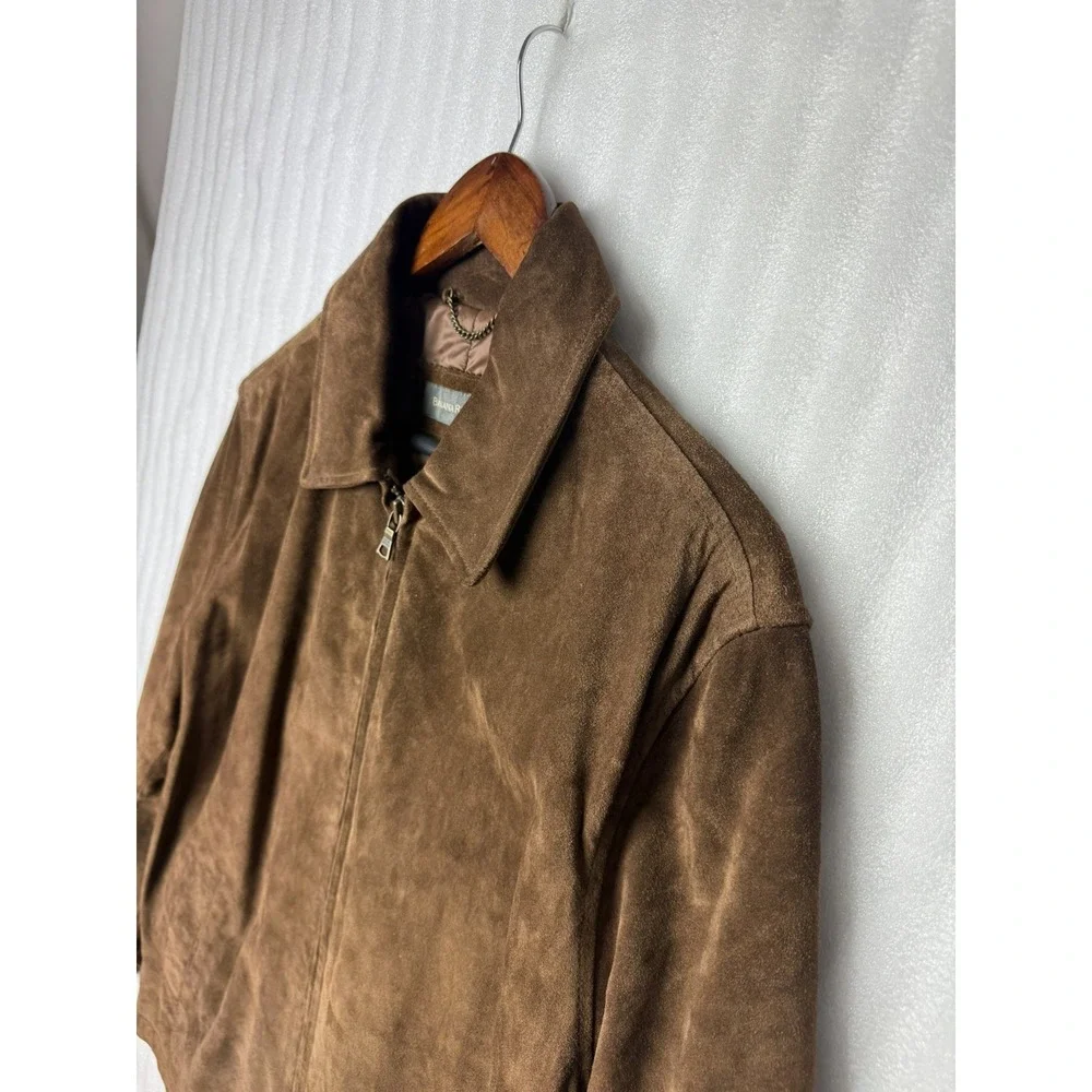 Vintage Banana Republic Suede Leather Jacket Men's M  Full Zip Adjustable Waist